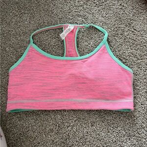 Lululemon rare y2k sports bra pink and green size 6